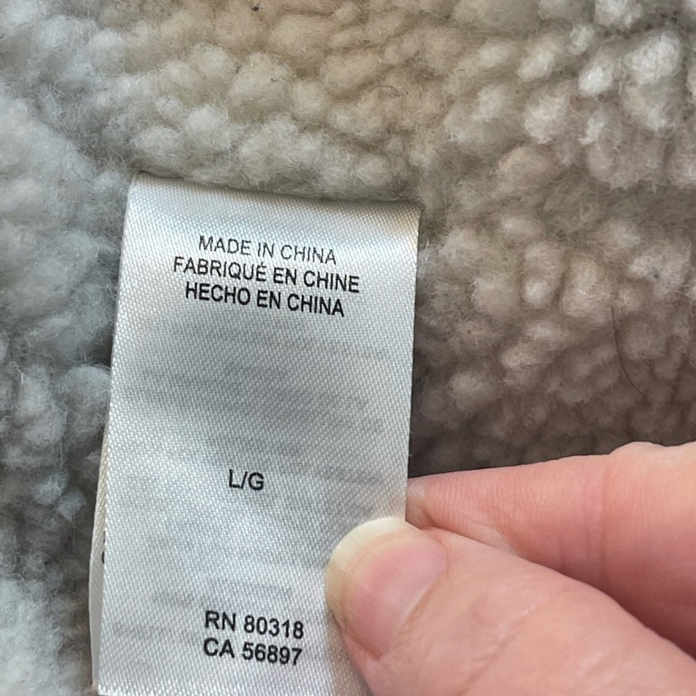 Lucky Brand Sherpa-Lined Plaid Flannel Jacket - Blue and Gray, Size Men’s Large - Picture 13 of 15